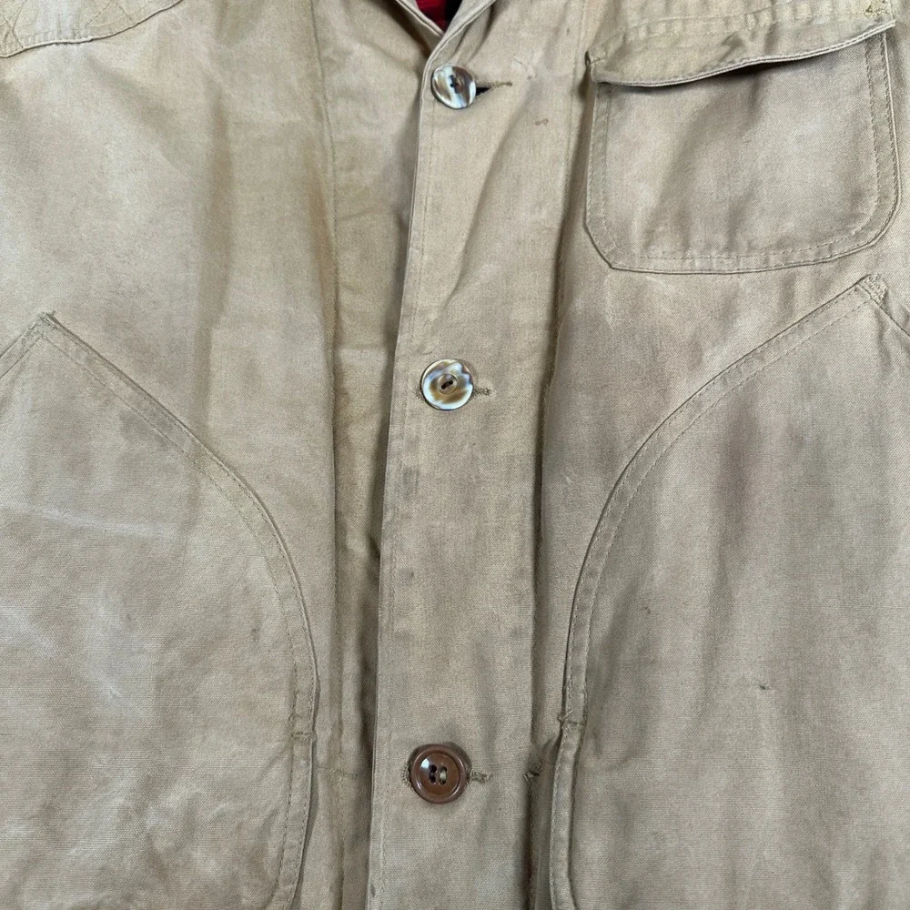 Hawthorne Vintage Tan Hunting‎ Field Jacket Plaid Lined Coat shooting corduroy